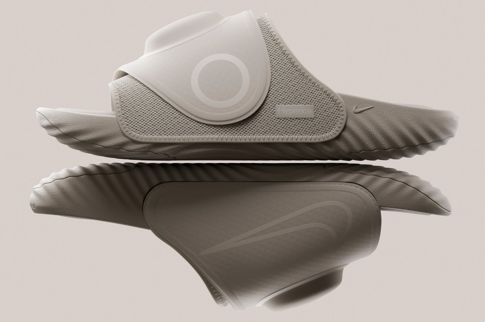 Nike Air Zoom Hyperslide coloris beige clair Orewood, paire vue de profil